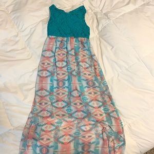 2/$15 Girls teal floral dress